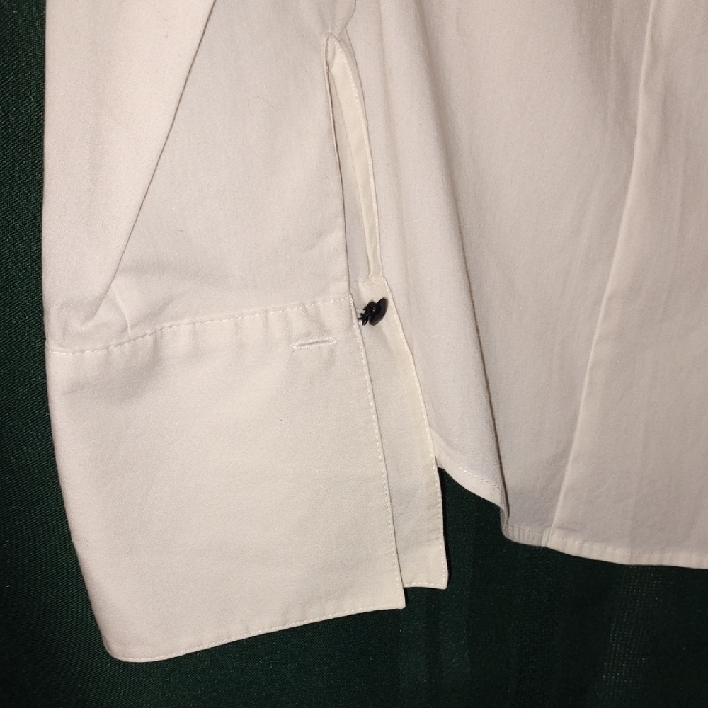 Loft White Ruffled Button Down Shirt - image 3